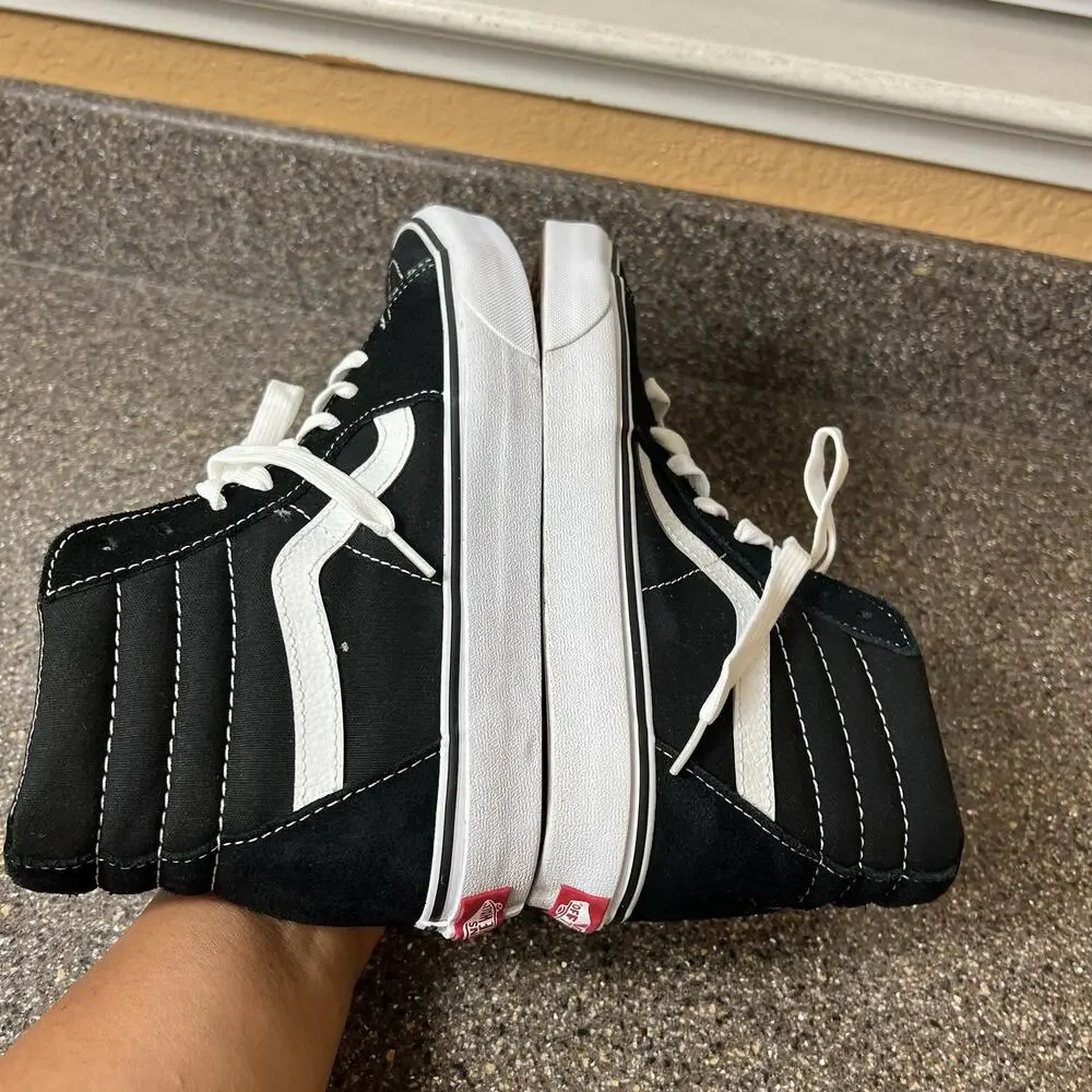 Vans Classic Sk8-Hi Black Canvas Mens Sz 7.5 Skate Shoe Womens 9 Lace Up Sneaker